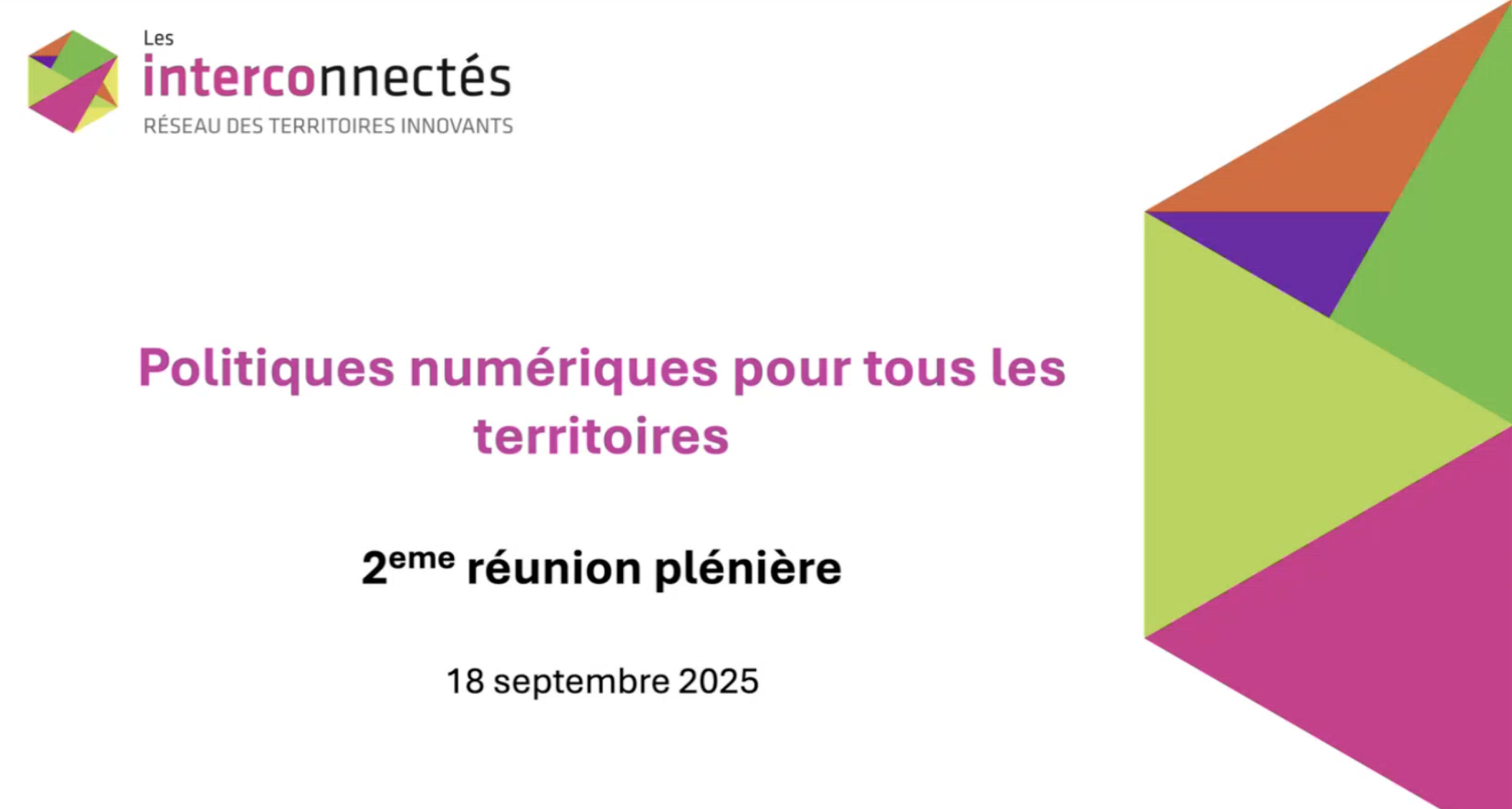 Réunion plénière du mois de septembre