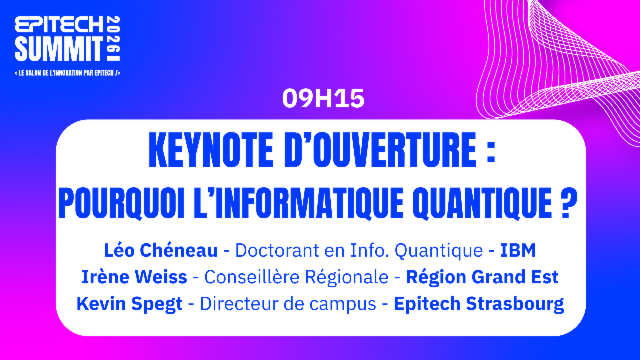 Keynote d'ouverture : Pourquoi l'Informatique Quantique ?