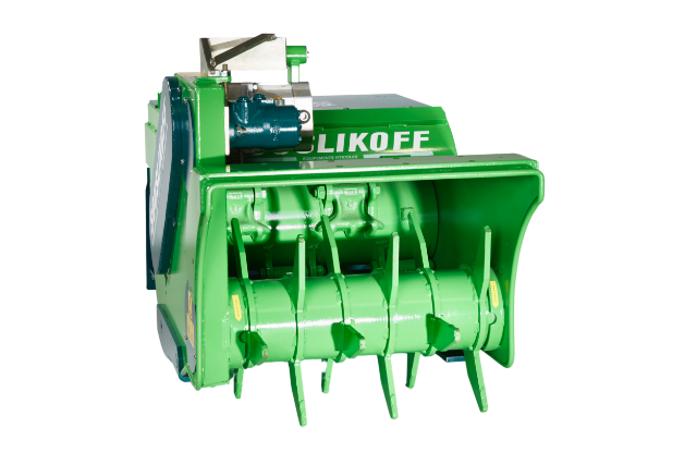 Over-ground horizontal-axis straddle vine shredder