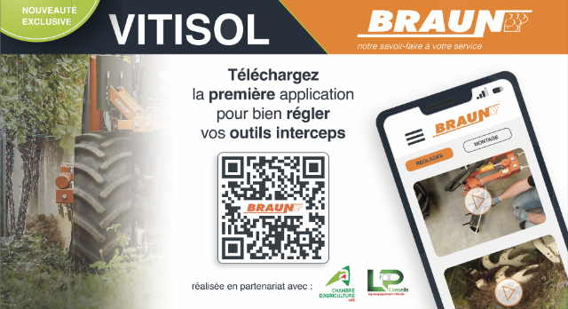 Braun Vitisol - Médaille de bronze aux Trophées de l’Innovation Vinitech - la seule application smartphone pour bien régler vos outils interceps